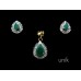 Elegant Emerald Pendant Set